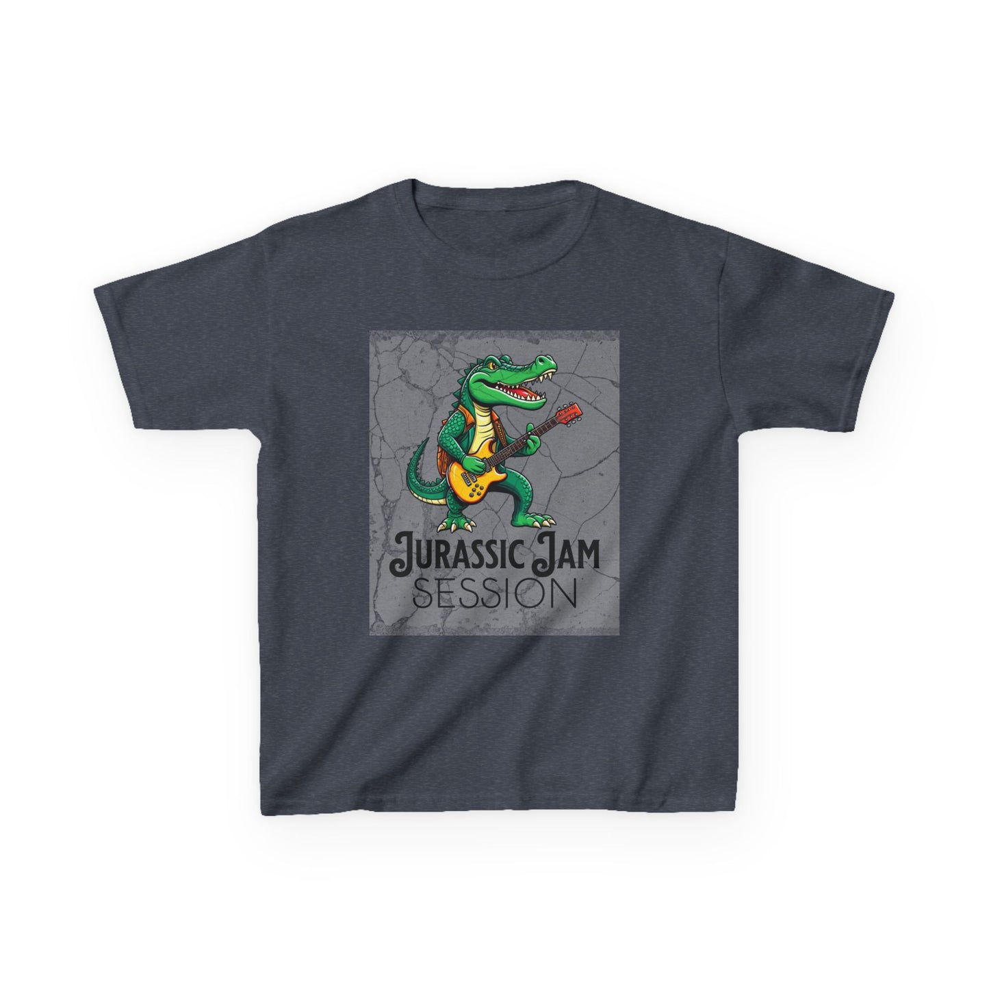 Jurassic Jam Session Kids Tee - Fun Dinosaur Music Shirt for Little Rockstars