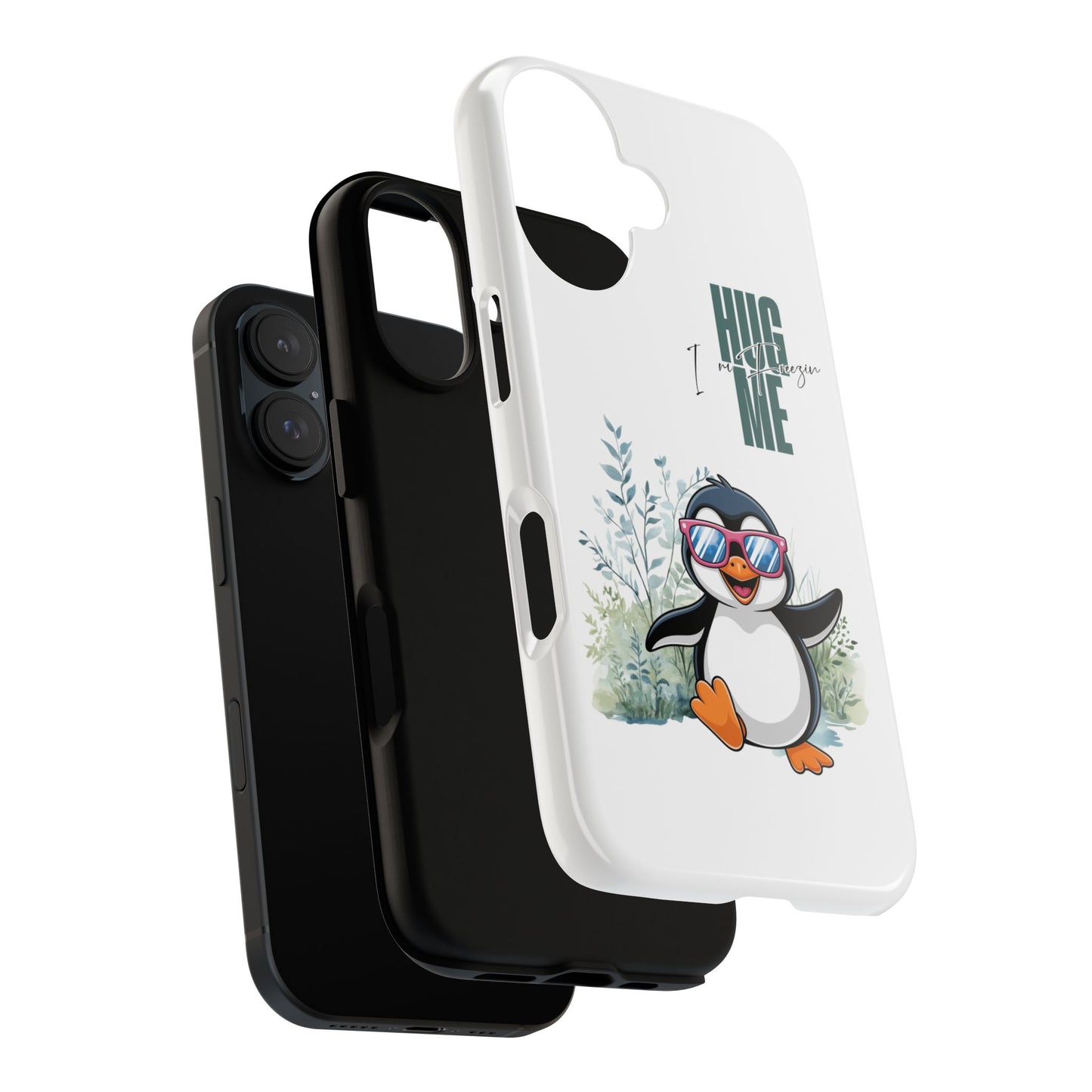 Phone Case - Cute Penguin 'Hug Me' Design