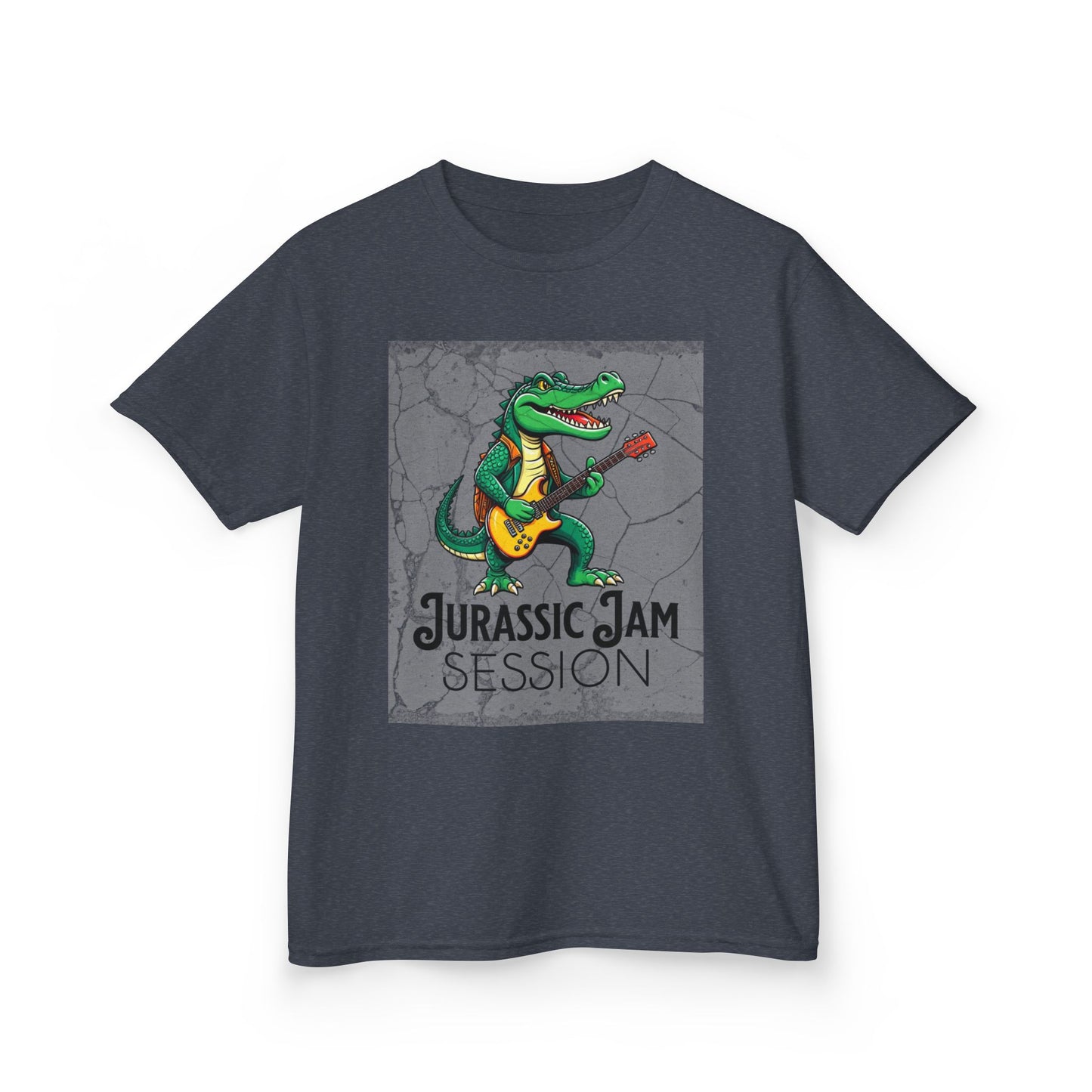 Jurassic Jam Session Kids Tee - Fun Dinosaur Music Shirt for Little Rockstars