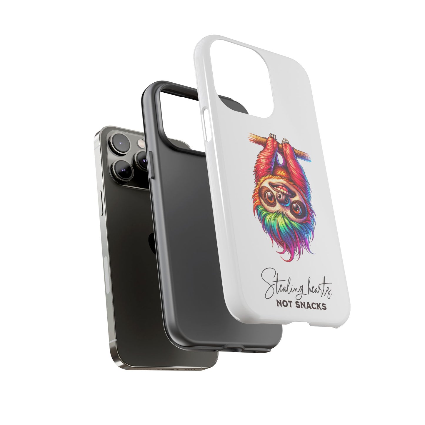 Phone Case - Colorful Sloth 'Stealing Hearts, Not Snacks' Design