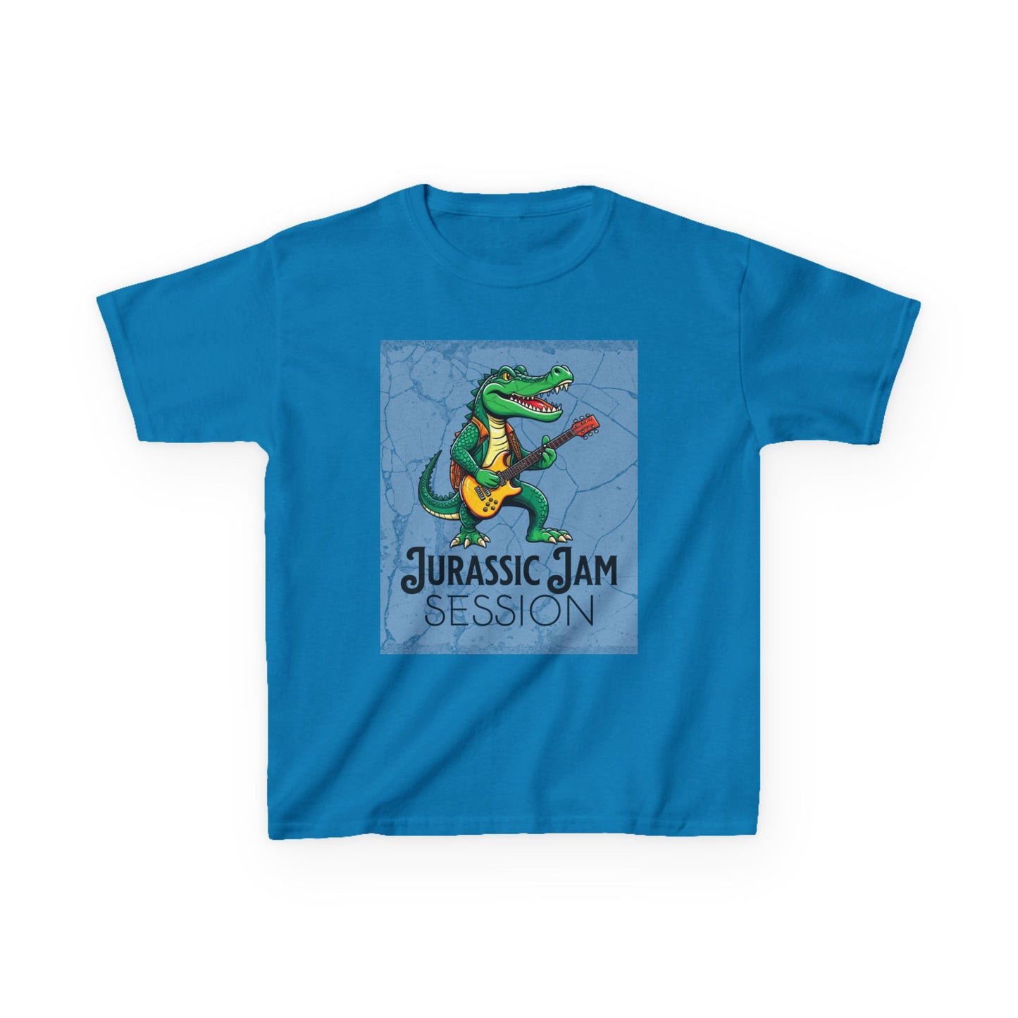 Jurassic Jam Session Kids Tee - Fun Dinosaur Music Shirt for Little Rockstars