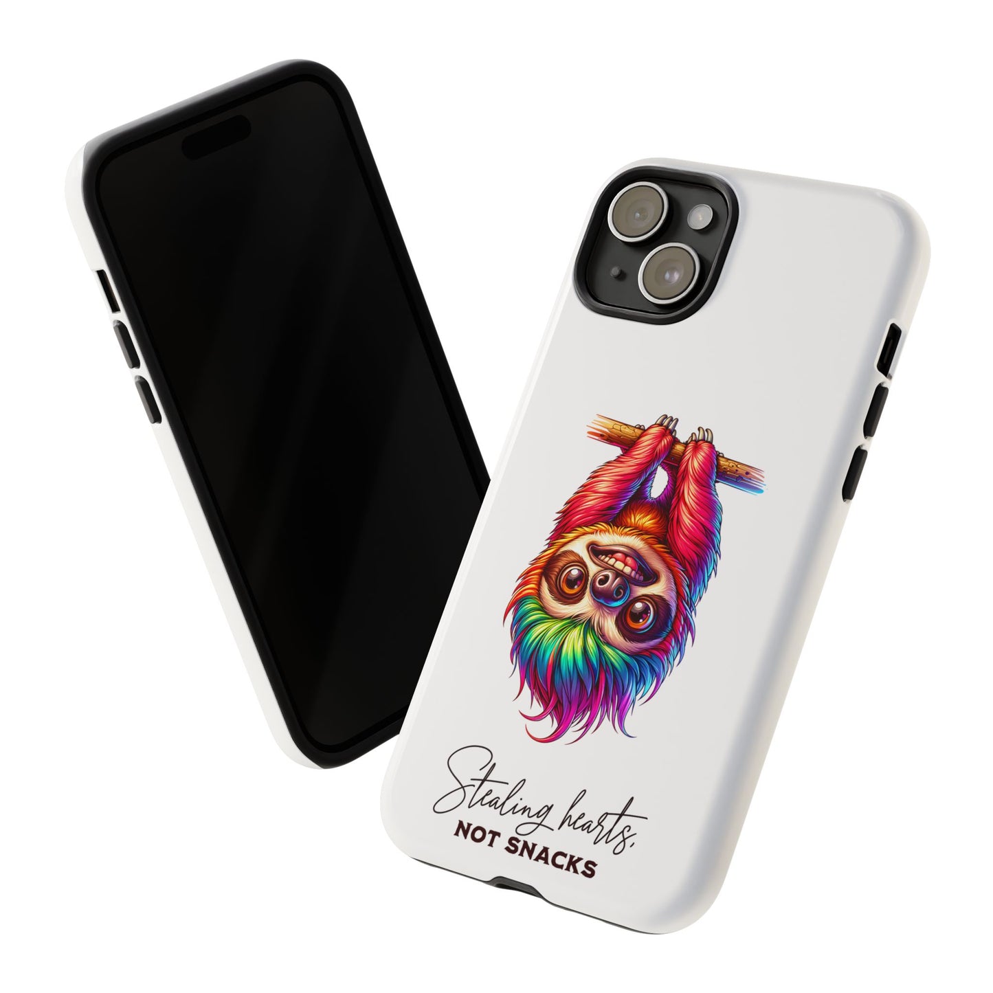 Phone Case - Colorful Sloth 'Stealing Hearts, Not Snacks' Design