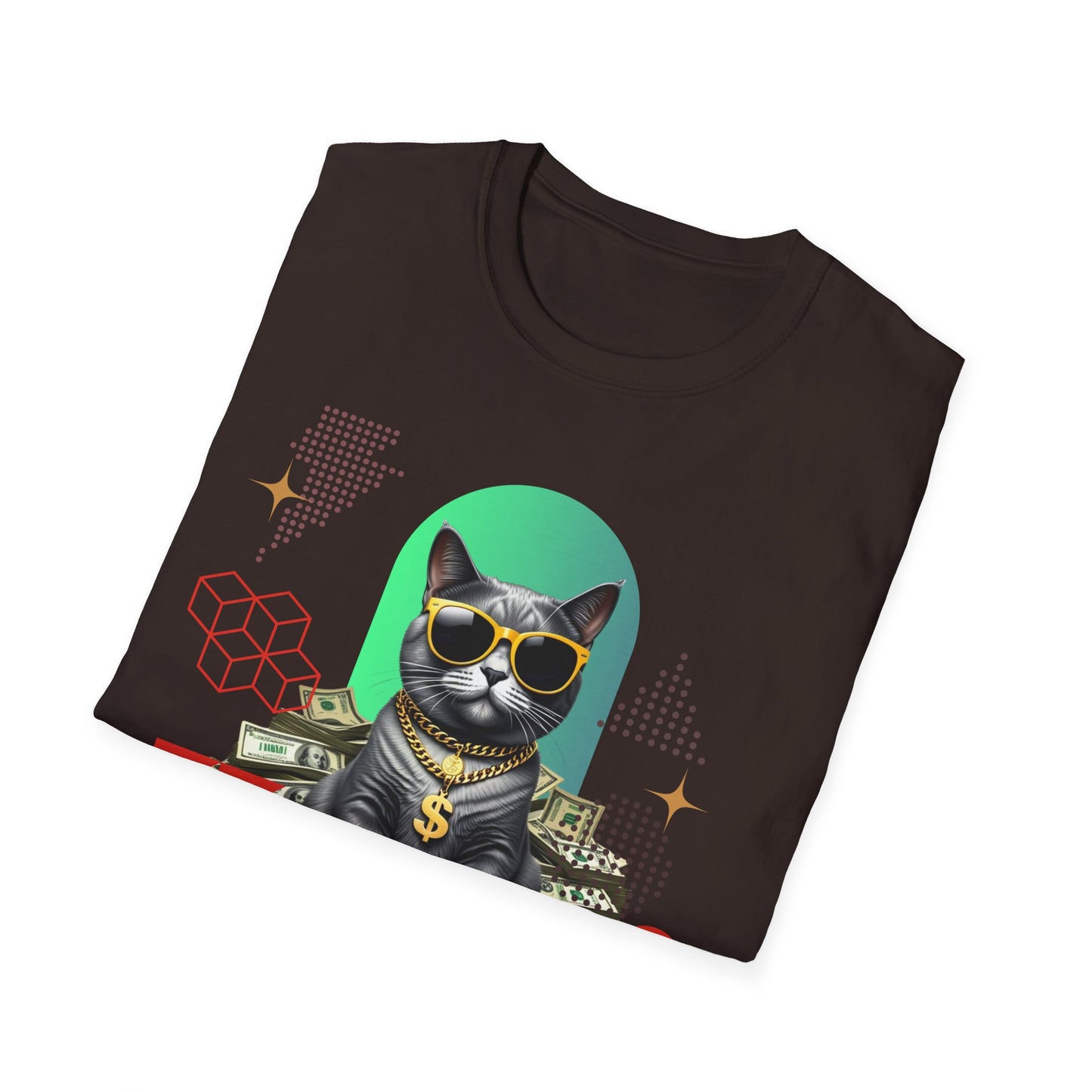Cool Cat Unisex Softstyle T-Shirt - "Don't Look Back" Graphic Tee