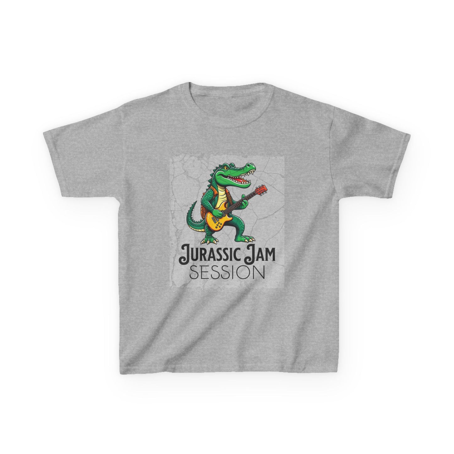 Jurassic Jam Session Kids Tee - Fun Dinosaur Music Shirt for Little Rockstars