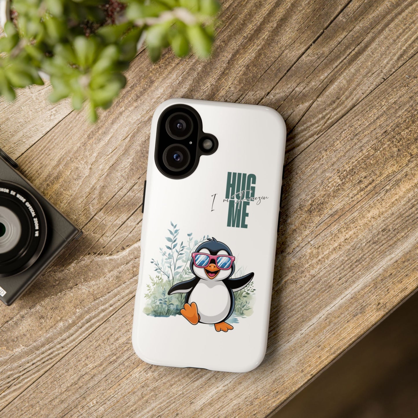 Phone Case - Cute Penguin 'Hug Me' Design