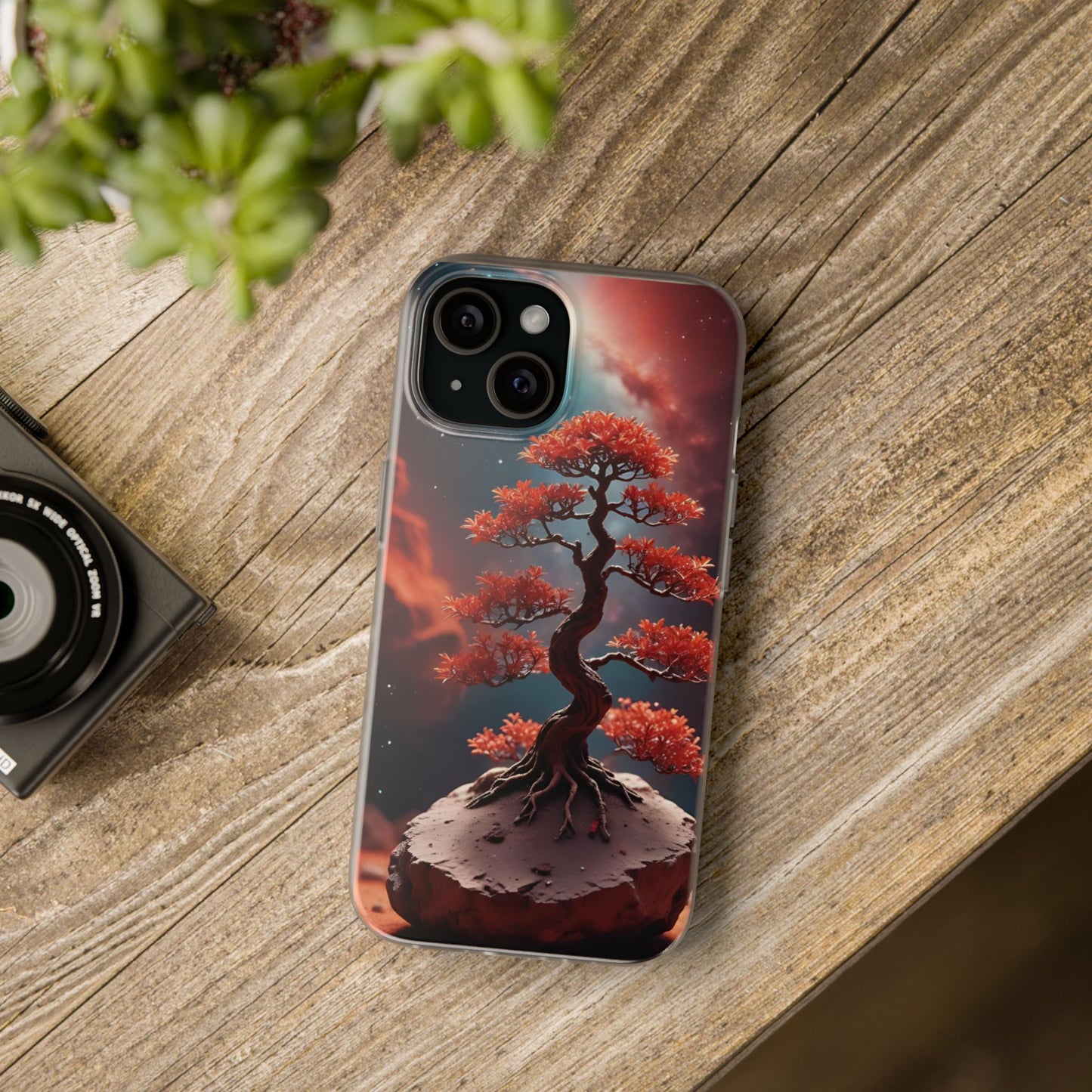 Bonsai Tree Flexi Case - Aesthetic Phone Cover with Nature Design