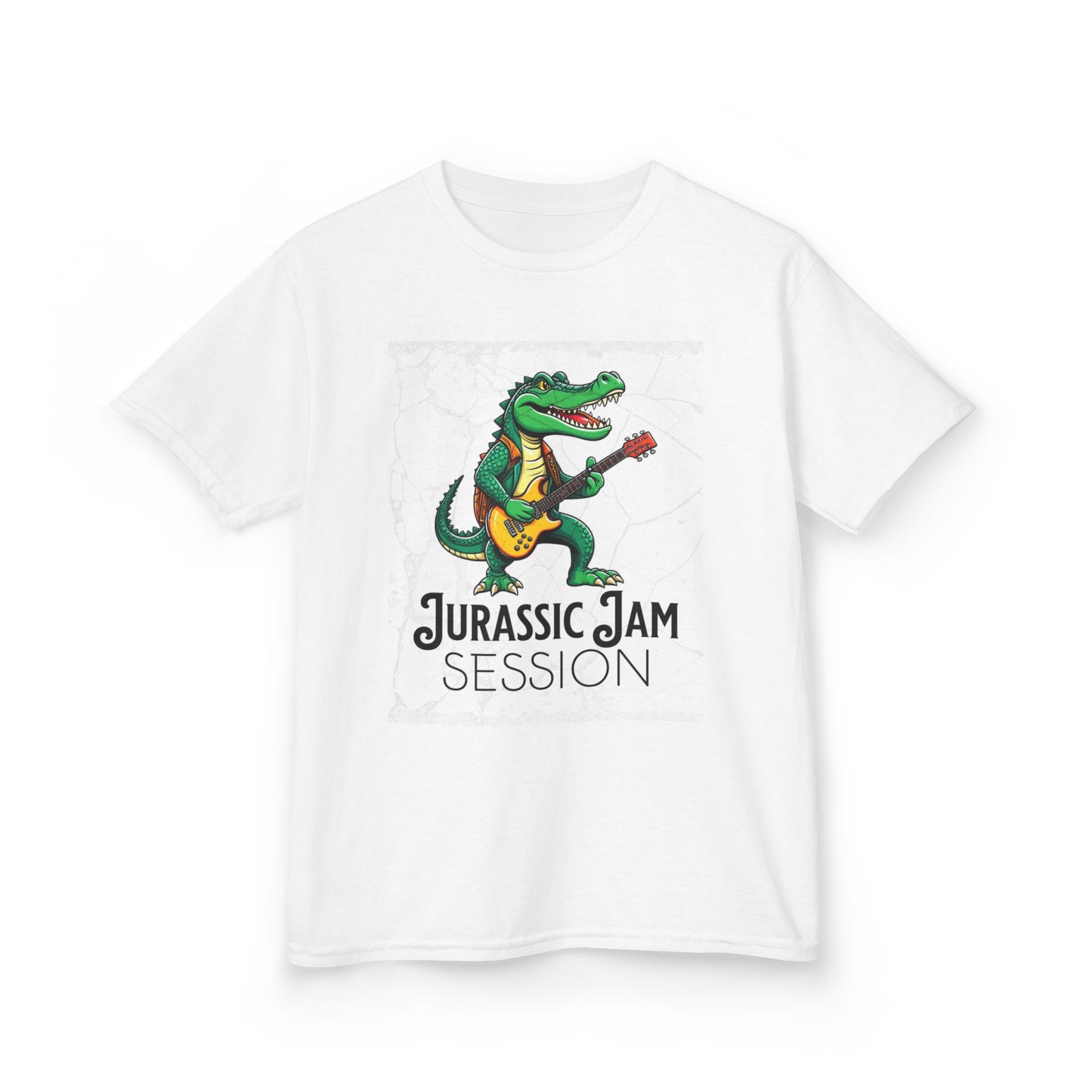 Jurassic Jam Session Kids Tee - Fun Dinosaur Music Shirt for Little Rockstars