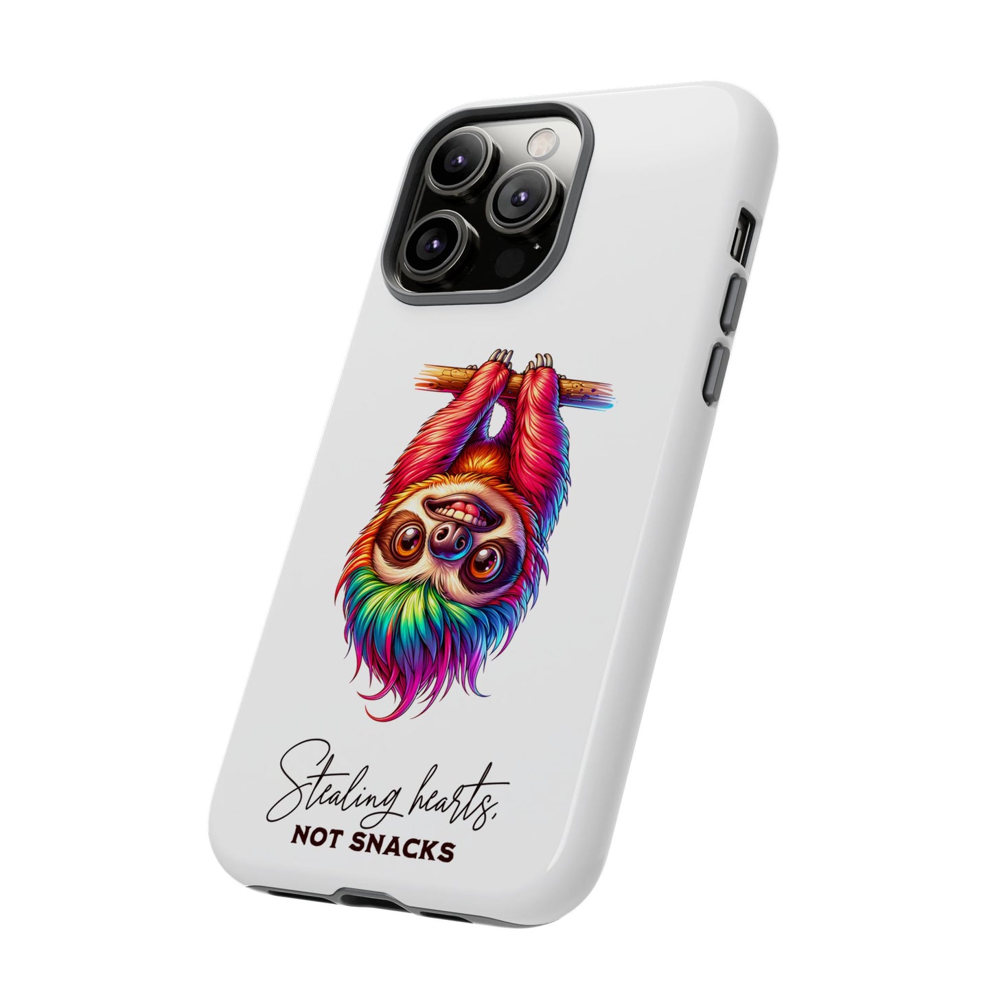 Phone Case - Colorful Sloth 'Stealing Hearts, Not Snacks' Design
