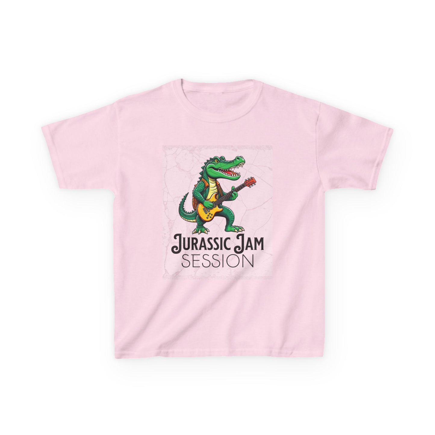 Jurassic Jam Session Kids Tee - Fun Dinosaur Music Shirt for Little Rockstars