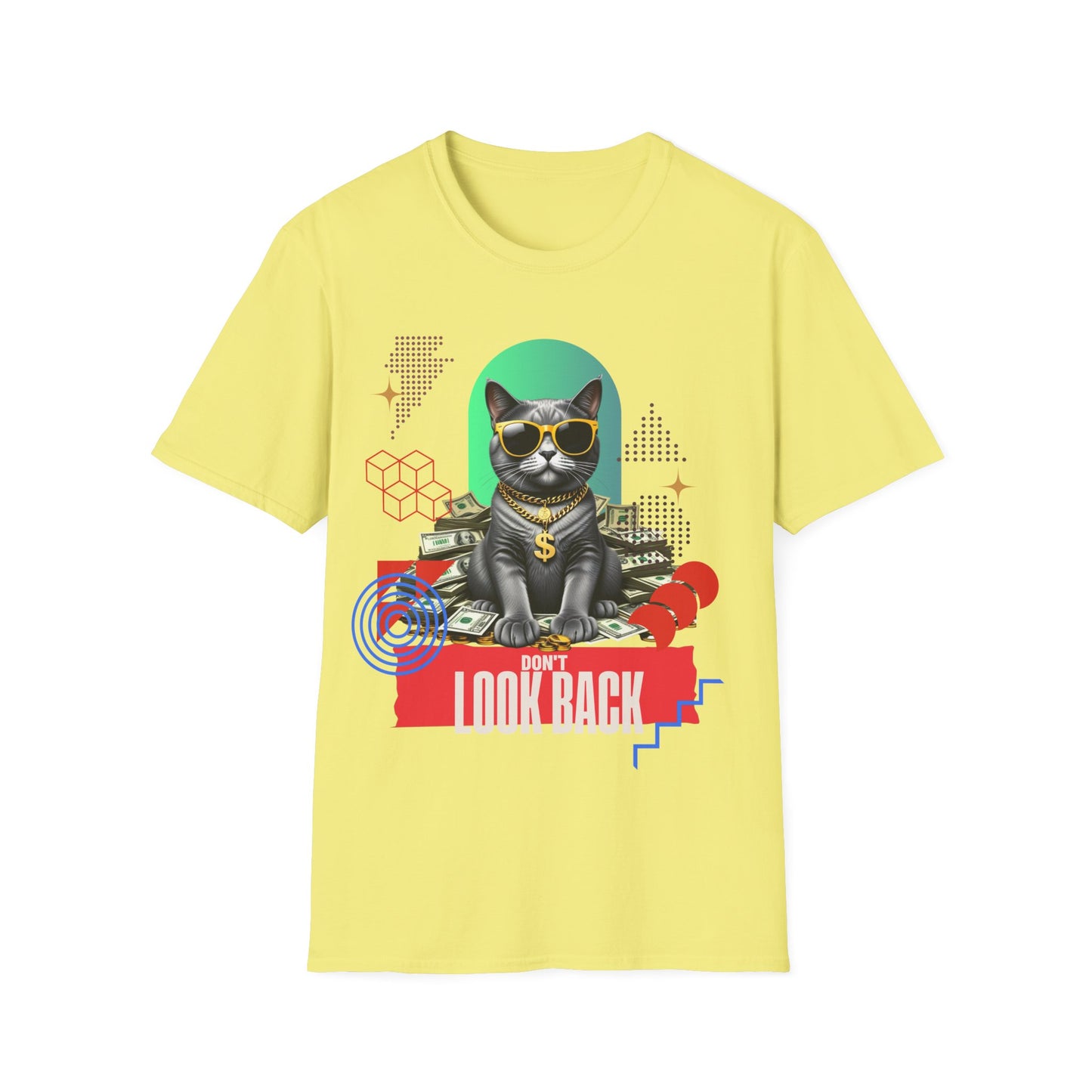 Cool Cat Unisex Softstyle T-Shirt - "Don't Look Back" Graphic Tee