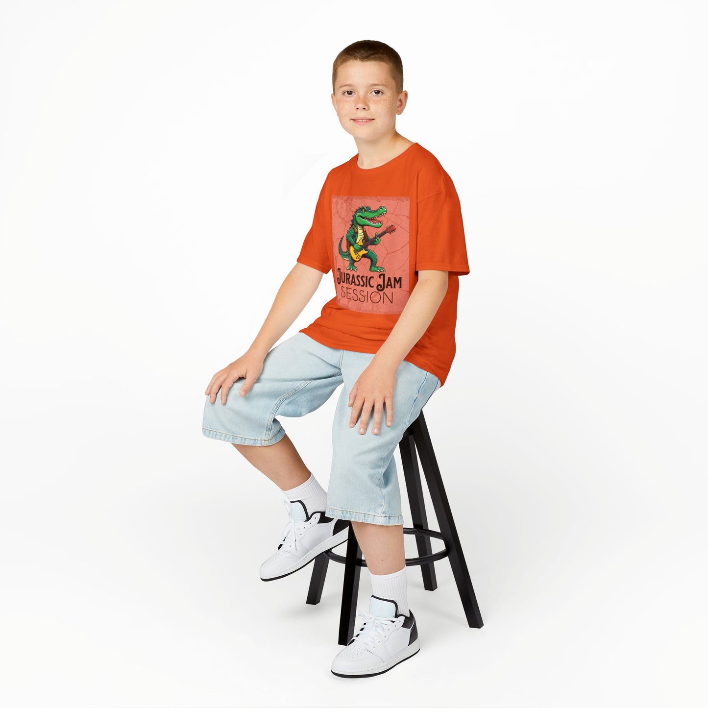 Jurassic Jam Session Kids Tee - Fun Dinosaur Music Shirt for Little Rockstars