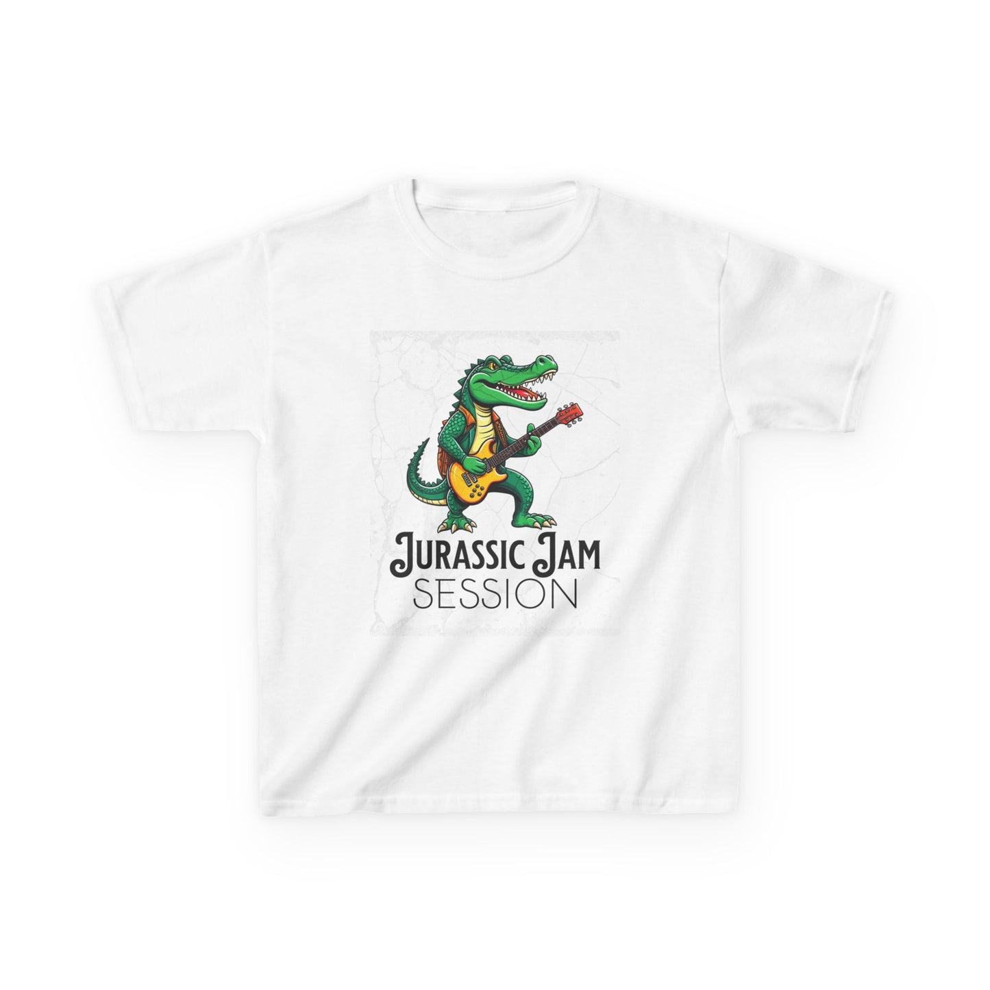 Jurassic Jam Session Kids Tee - Fun Dinosaur Music Shirt for Little Rockstars