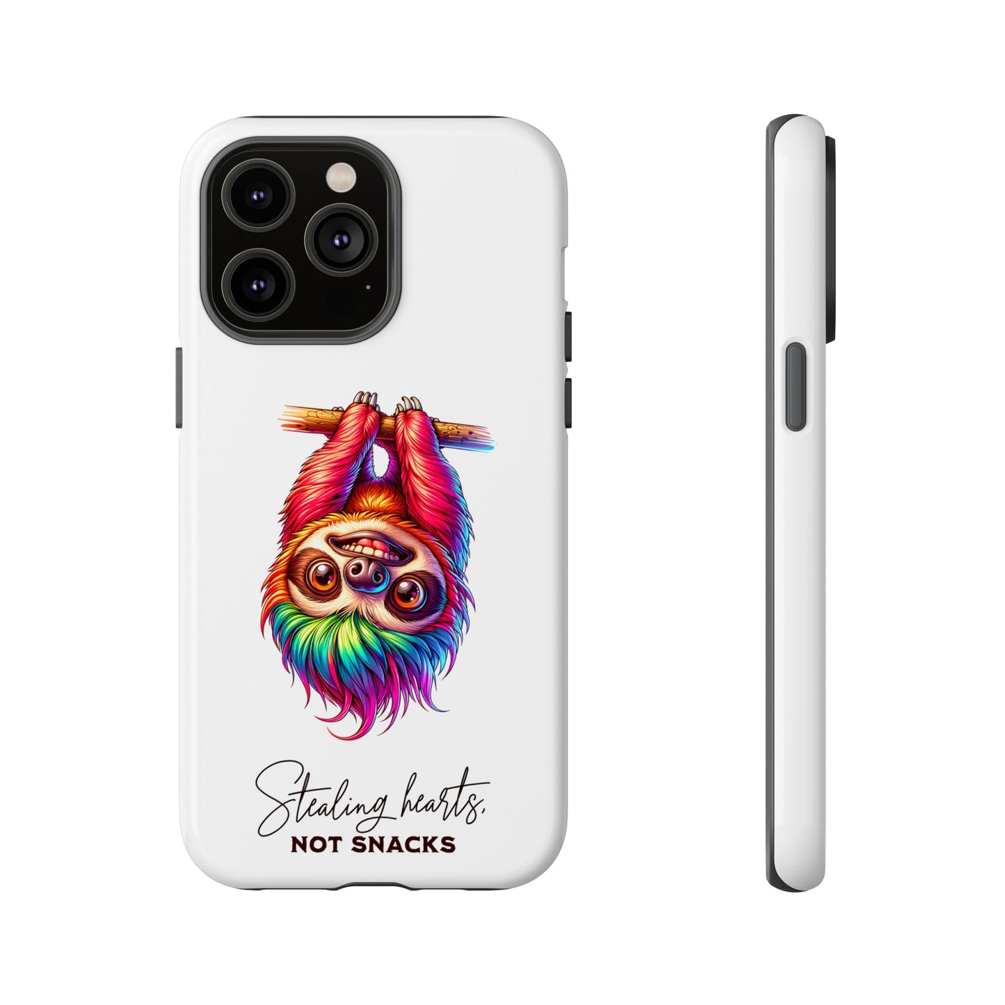 Phone Case - Colorful Sloth 'Stealing Hearts, Not Snacks' Design