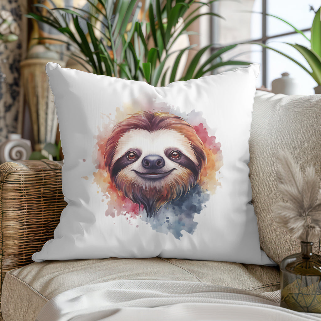 Cute Sloth Square Pillow - Cozy Home Decor for Animal Lovers