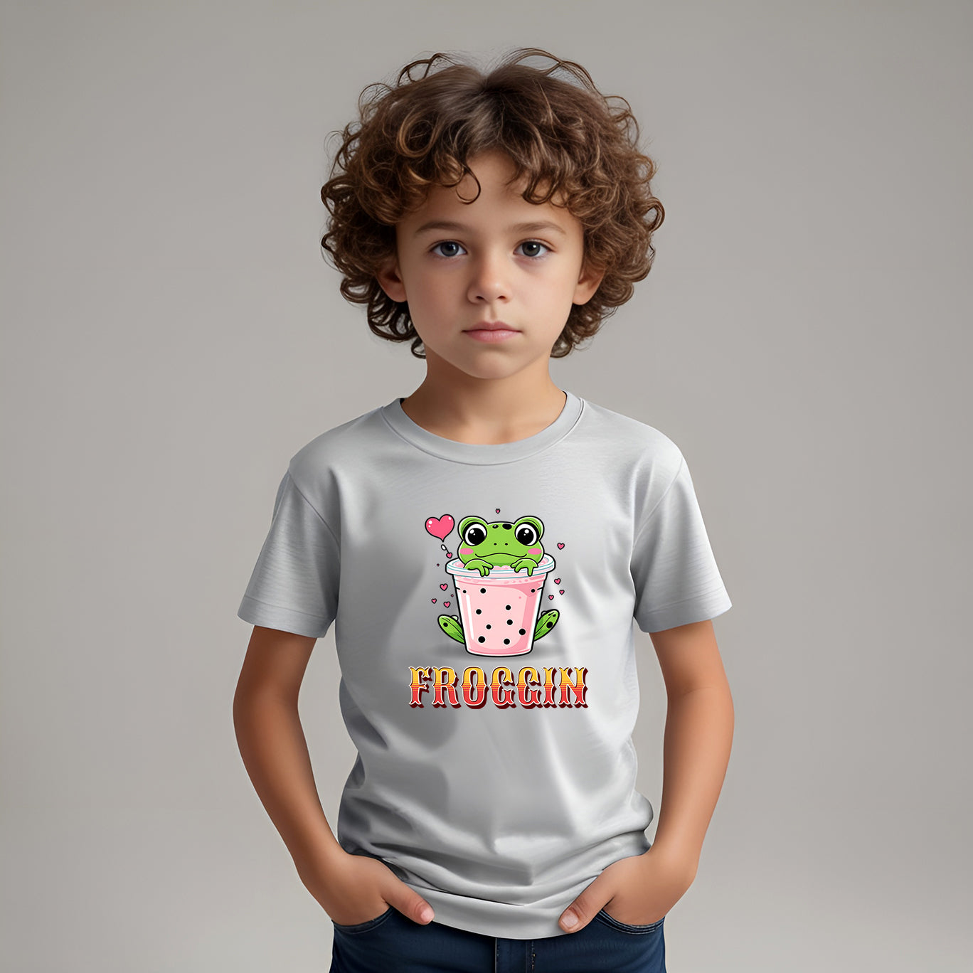 Kids Tee - Cute Frog Themed 'Froggin' Design for Fun & Play