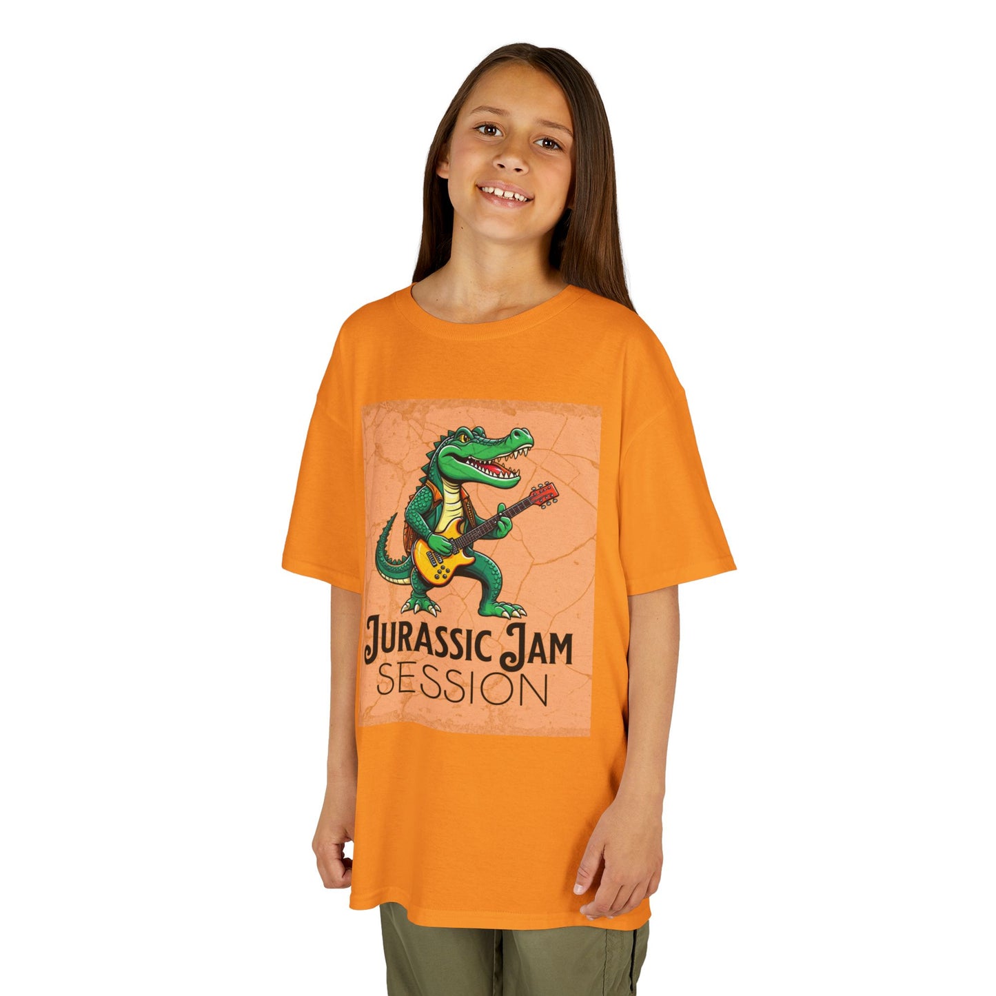 Jurassic Jam Session Kids Tee - Fun Dinosaur Music Shirt for Little Rockstars
