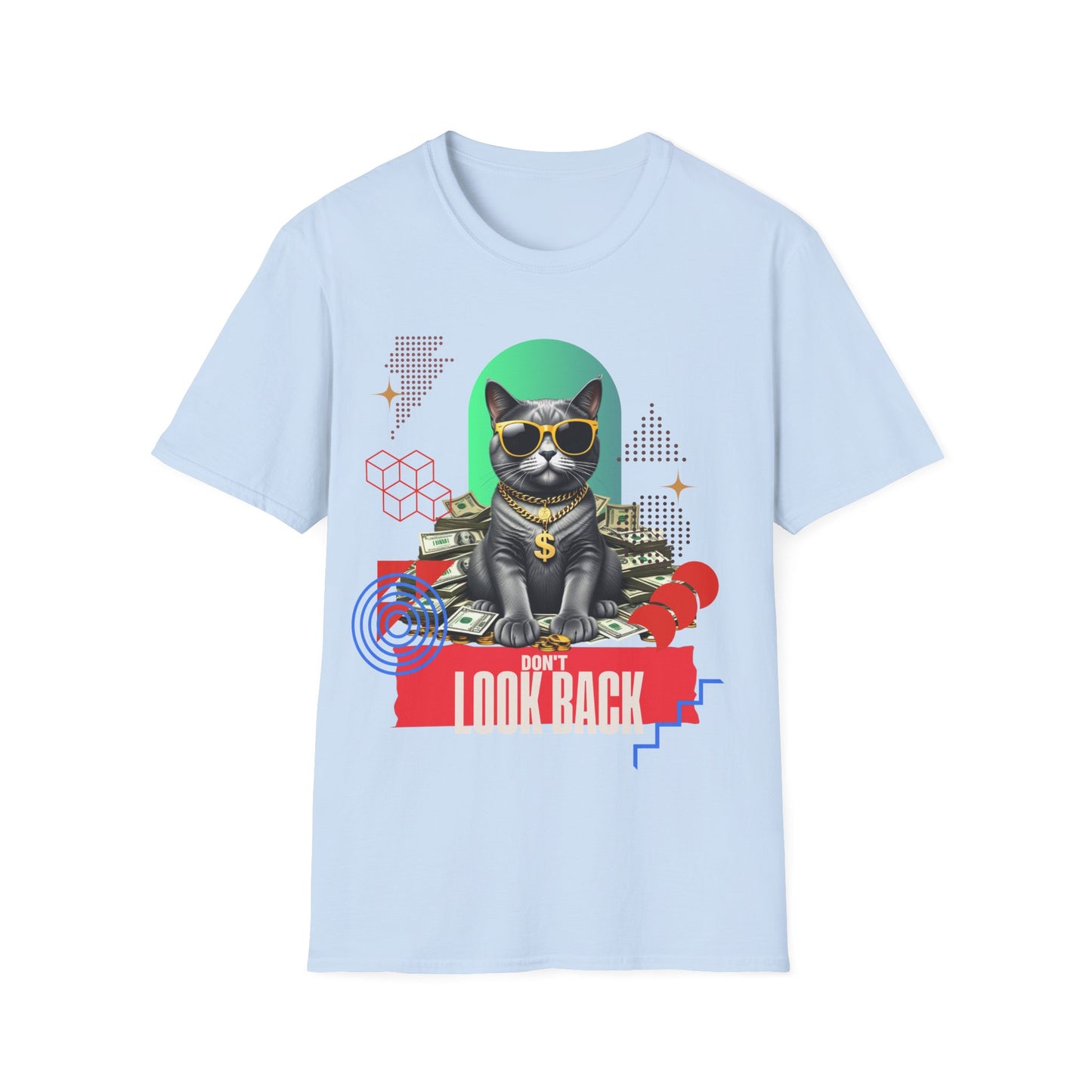 Cool Cat Unisex Softstyle T-Shirt - "Don't Look Back" Graphic Tee