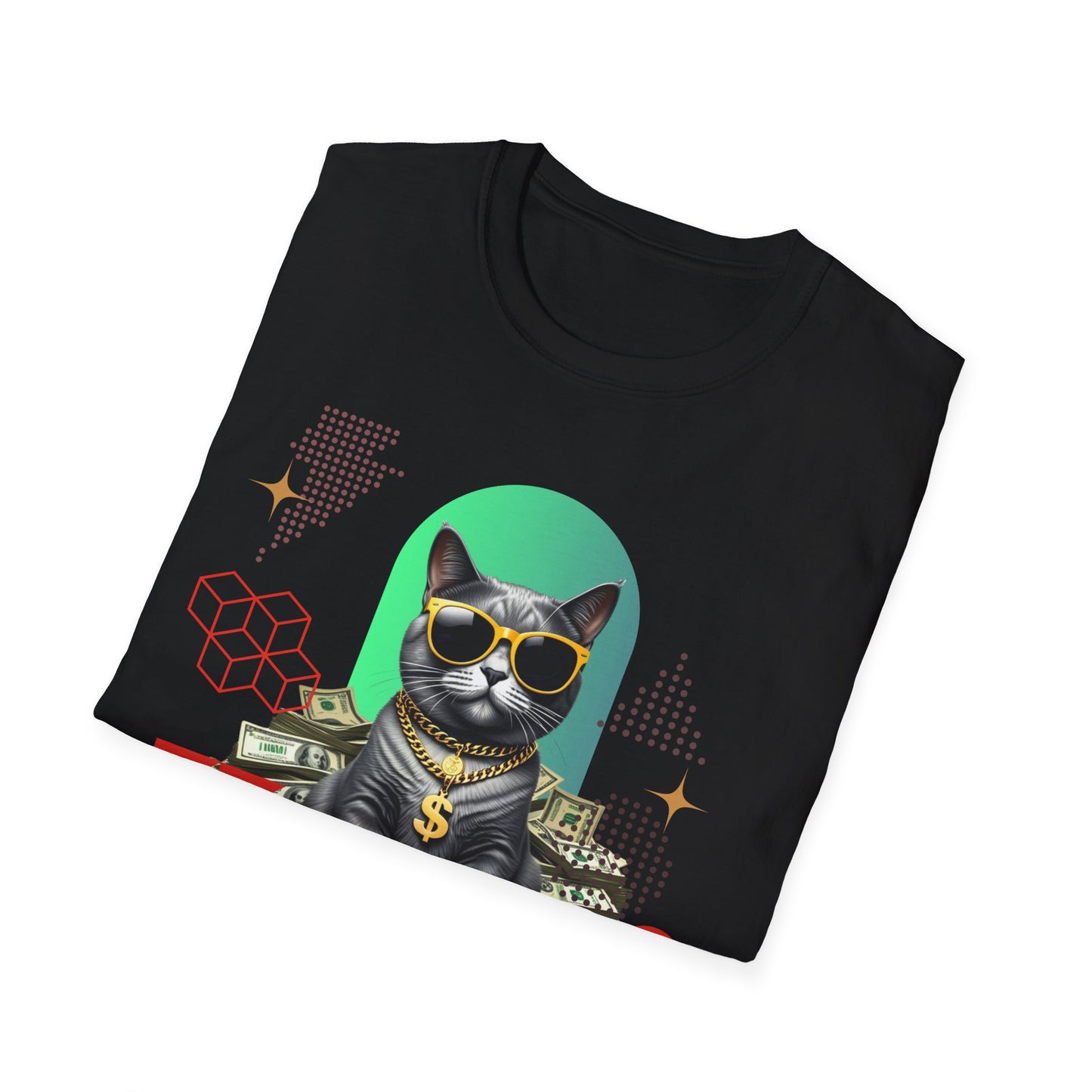 Cool Cat Unisex Softstyle T-Shirt - "Don't Look Back" Graphic Tee