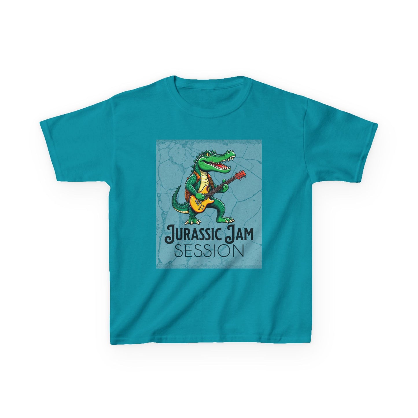 Jurassic Jam Session Kids Tee - Fun Dinosaur Music Shirt for Little Rockstars