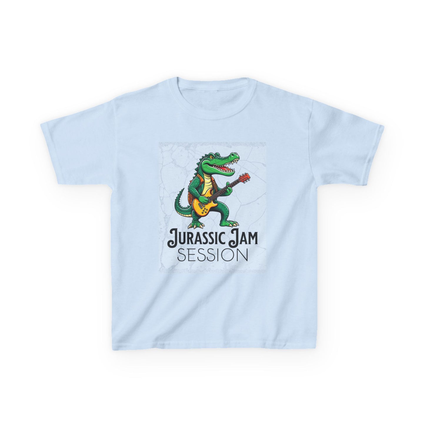 Jurassic Jam Session Kids Tee - Fun Dinosaur Music Shirt for Little Rockstars