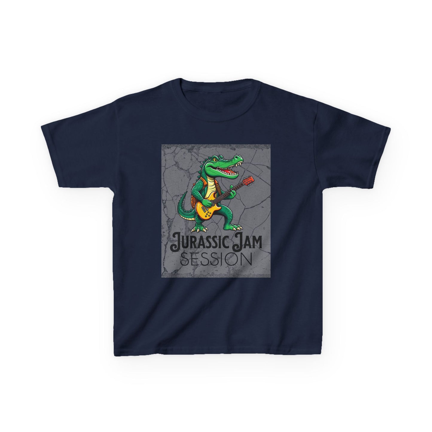 Jurassic Jam Session Kids Tee - Fun Dinosaur Music Shirt for Little Rockstars