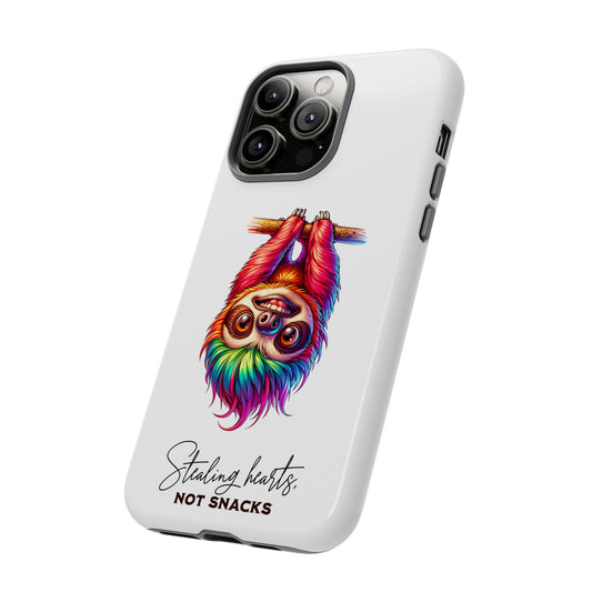 Phone Case - Colorful Sloth 'Stealing Hearts, Not Snacks' Design