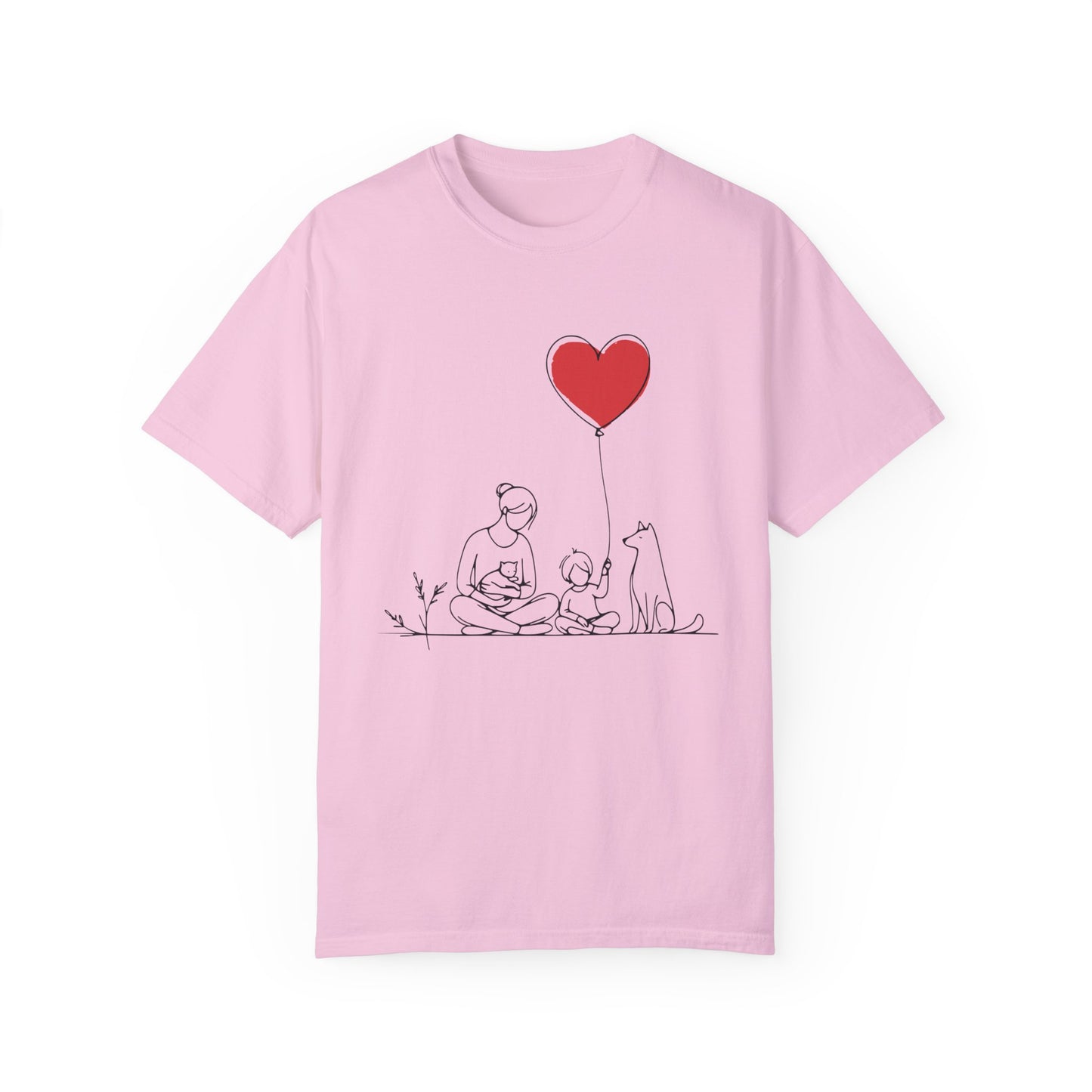 Love Family T-shirt - Heart Balloon Design