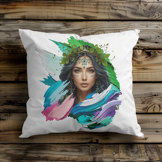 Bohemian Art Square Pillow - Colorful Decorative Cushion for Cozy Living Spaces