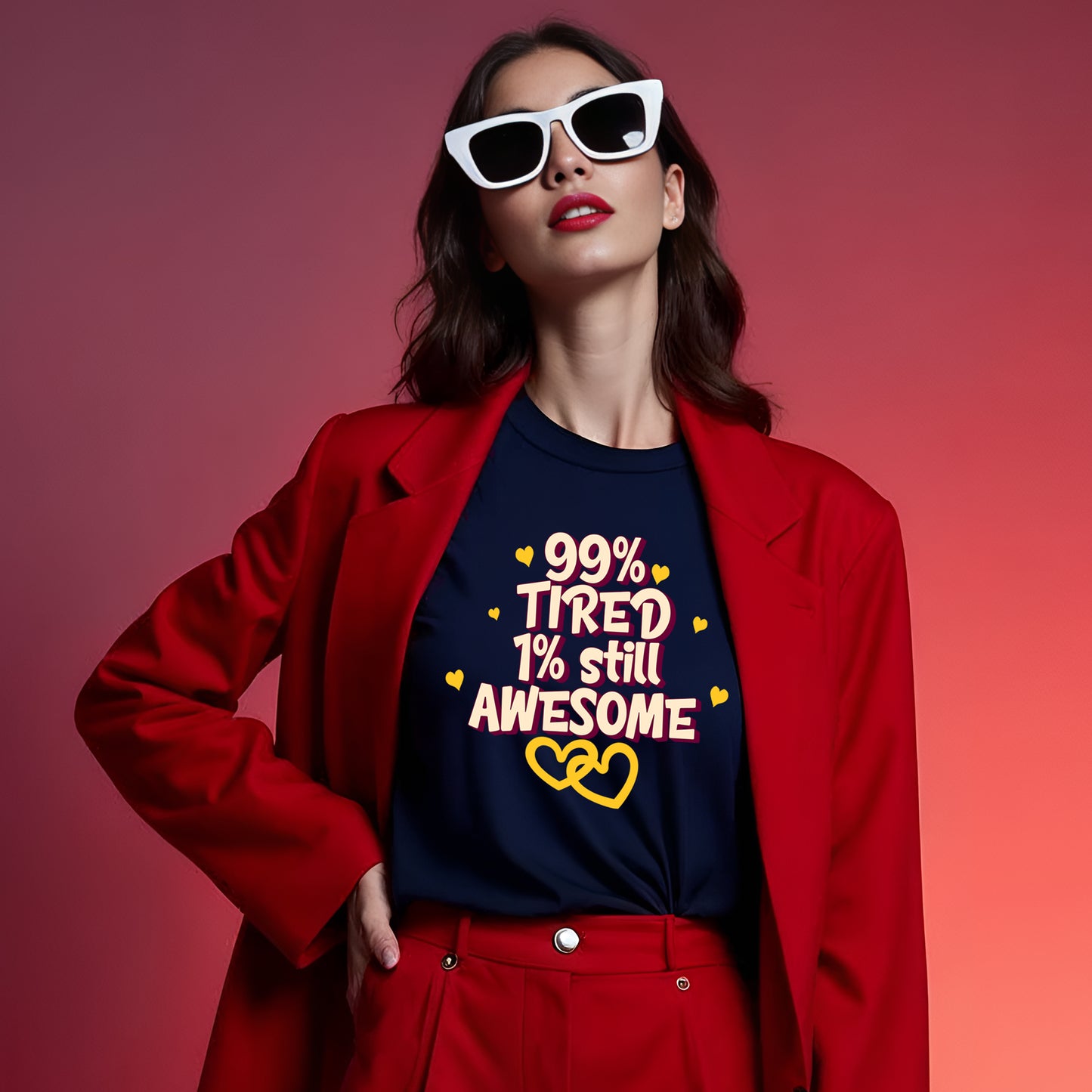 99% Tired 1% Still Awesome Unisex Garment-Dyed T-Shirt