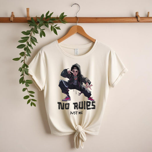 Unisex Garment-Dyed T-Shirt - 'No Rules Just Me' Graphic Tee for Creative Souls