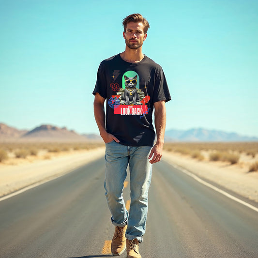 Cool Cat Unisex Softstyle T-Shirt - "Don't Look Back" Graphic Tee