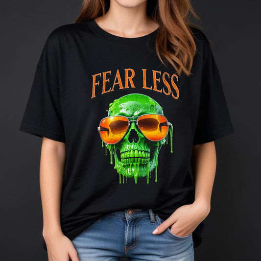 Fear Less Glow-In-the-Dark Skull T-Shirt