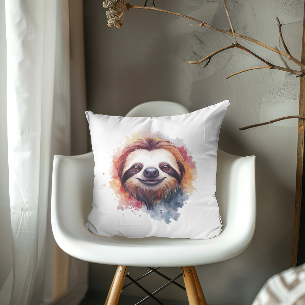 Cute Sloth Square Pillow - Cozy Home Decor for Animal Lovers