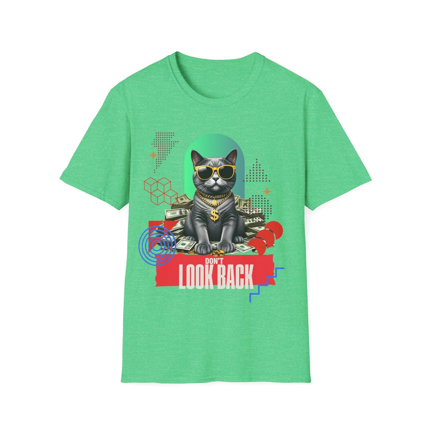 Cool Cat Unisex Softstyle T-Shirt - "Don't Look Back" Graphic Tee