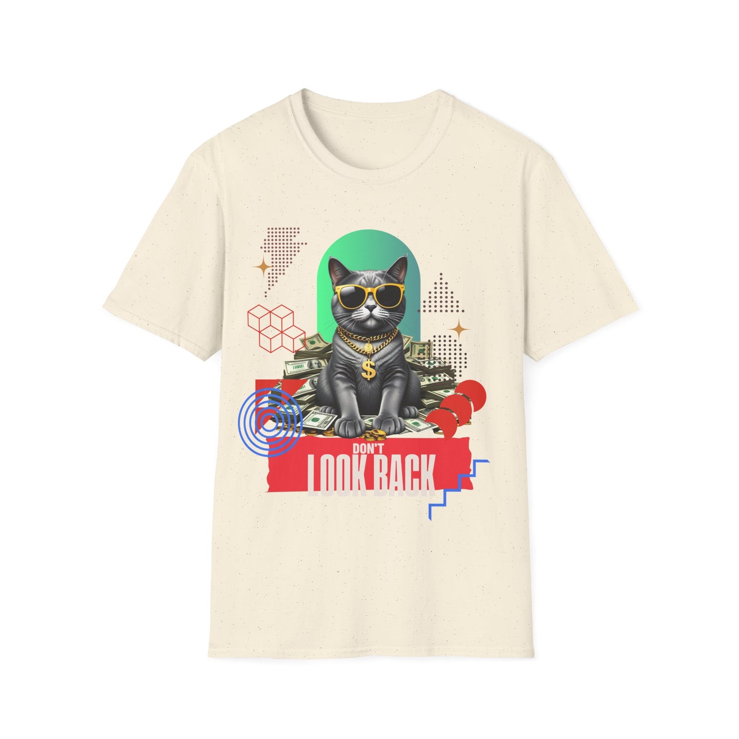 Cool Cat Unisex Softstyle T-Shirt - "Don't Look Back" Graphic Tee